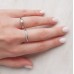 Λευκόχρυσο μονόπετρο και μισόβερο δαχτυλίδι Κ14 με ζιργκόν